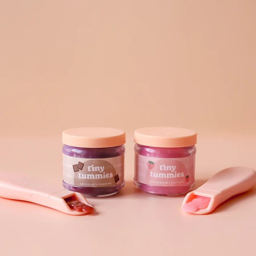 tiny tummies strawberry custard food jar and spoon set