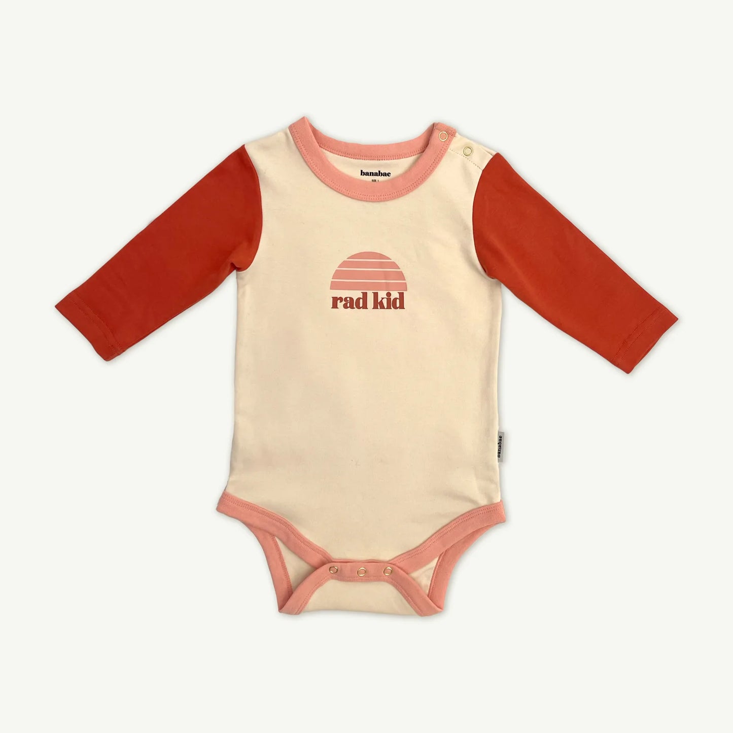 Rad Kid Strawberry Splice Long Sleeve Onesie