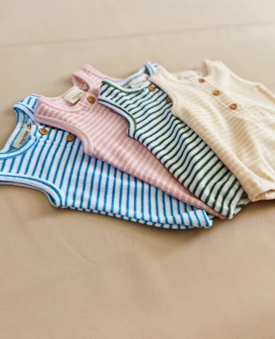 UMA Terry Towel Body suit - Pink Stripe