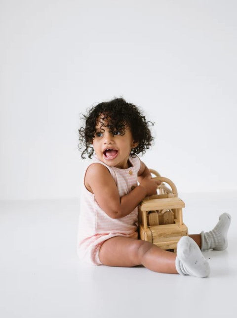 UMA Terry Towel Body suit - Pink Stripe
