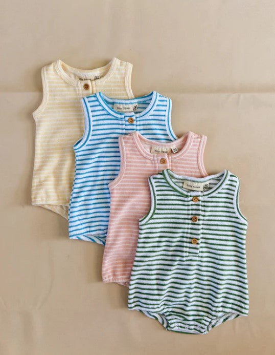 UMA Terry Towel Body suit - Pink Stripe