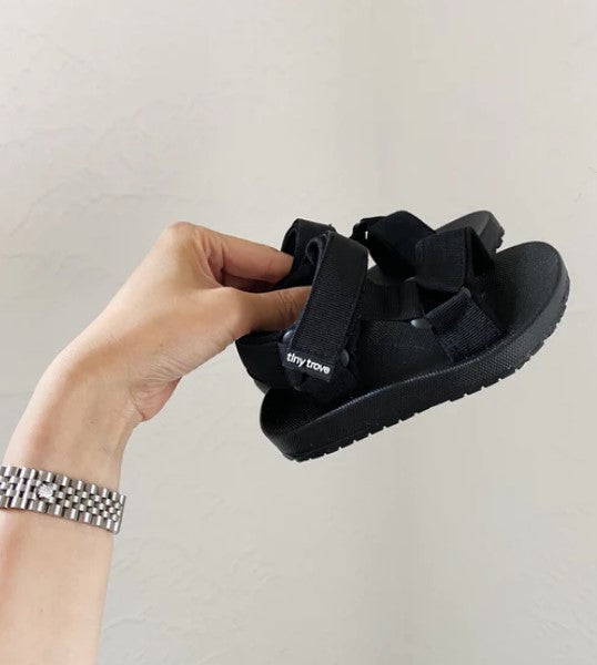 Olympia Velcro Sandals - Black