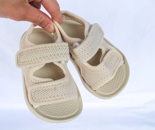 Velcro Strappy Sandal - Stone