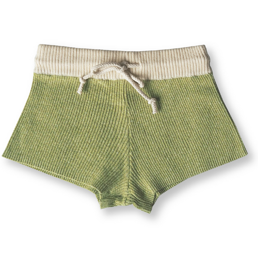 Hemp Ribbed Shorts - LIME