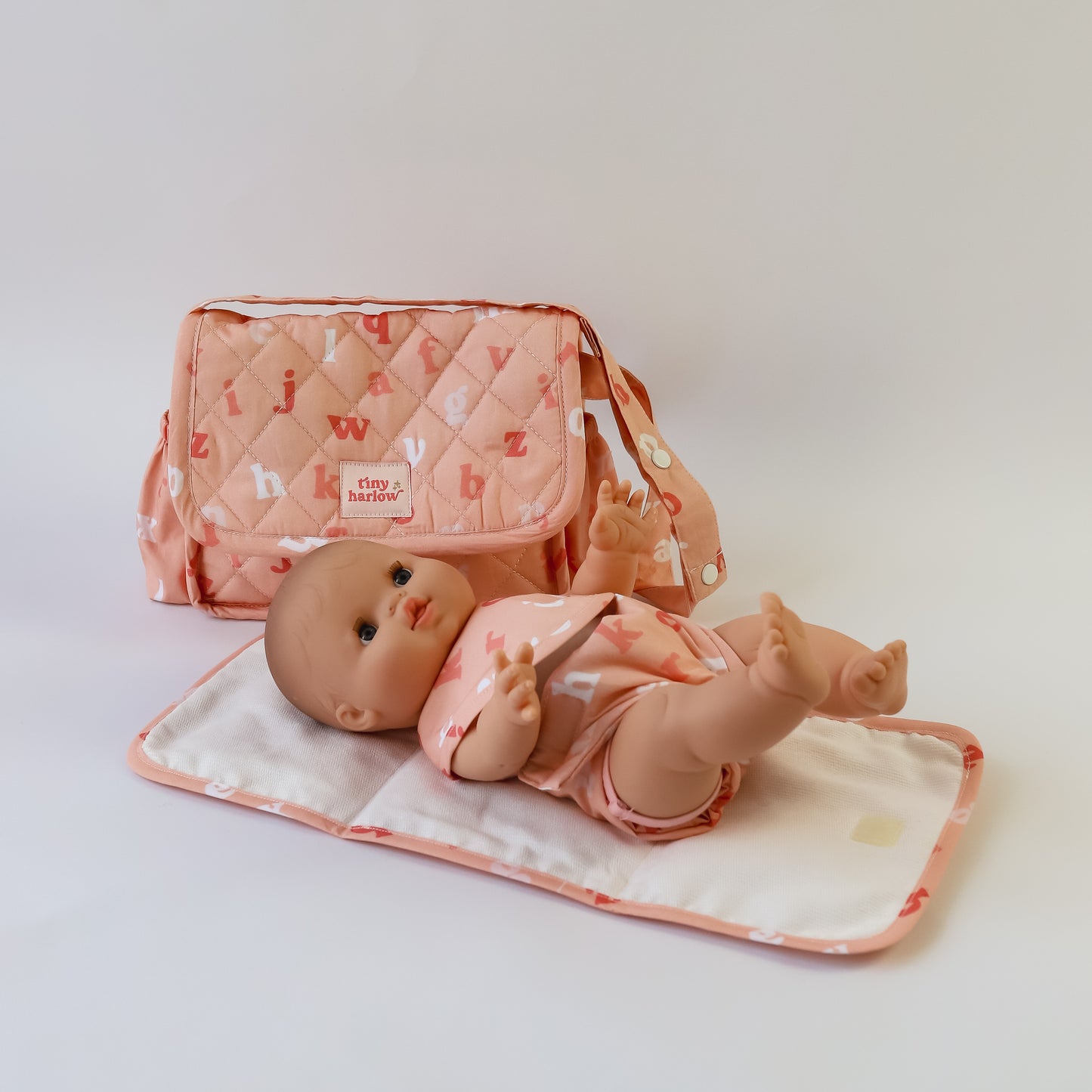 Convertible Dolls Nappy Bag Set PEACHY ALPHABET