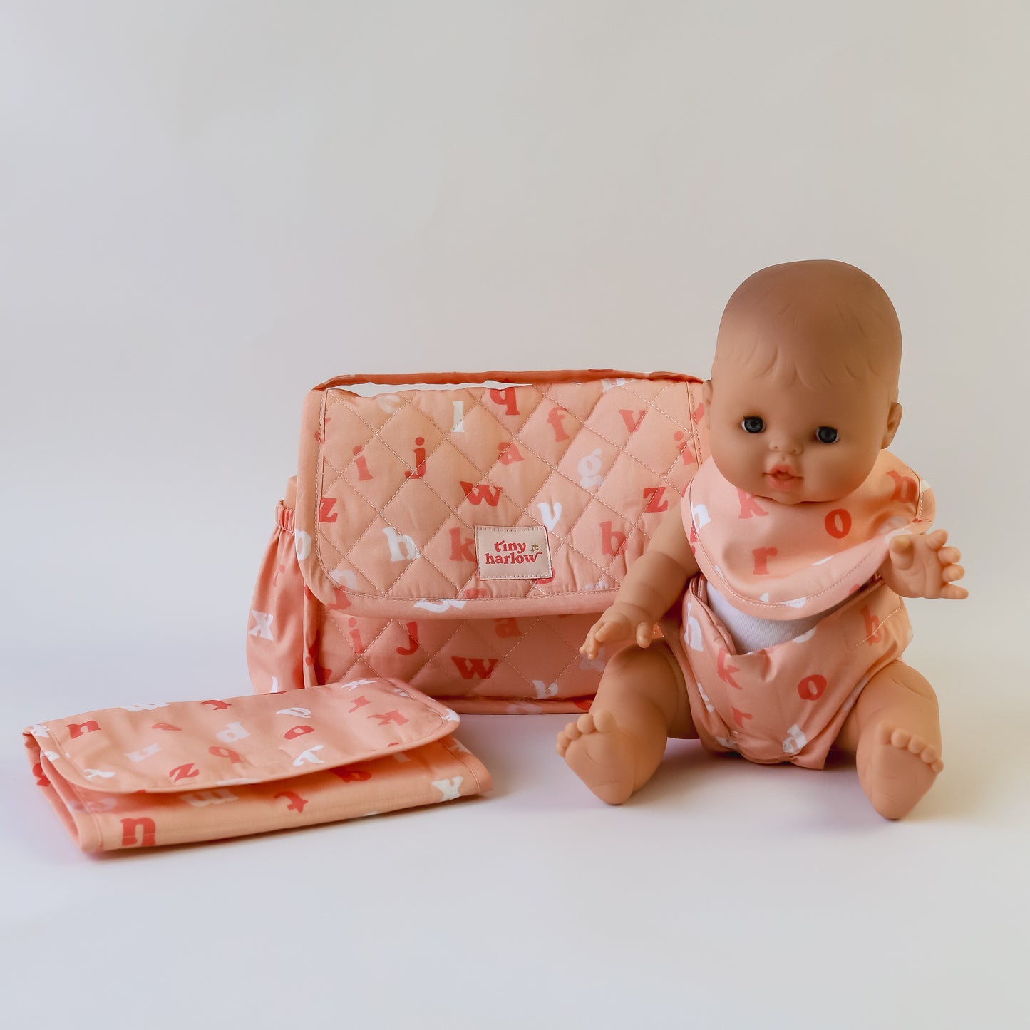 Convertible Dolls Nappy Bag Set PEACHY ALPHABET