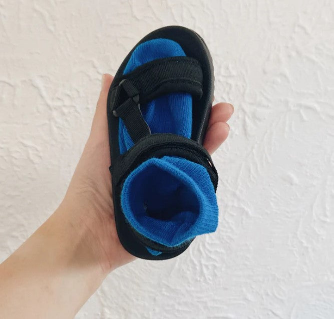 Olympia Velcro Sandals - Black