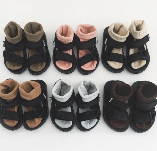 Olympia Velcro Sandals - Black